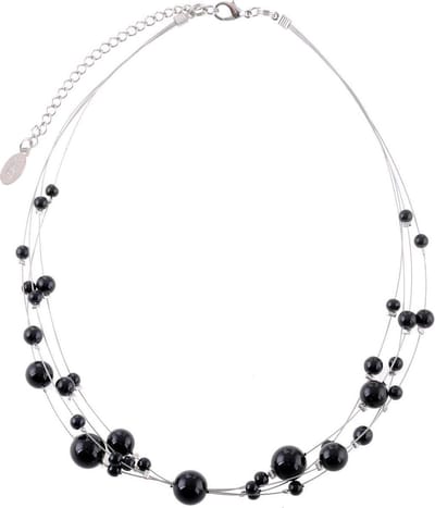 Behave Ketting - Parelketting - Necklace - Dames - Halsketting - 40 cm (+8 cm verlengketting) - Zwart
