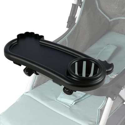 Kinderwagen Snacklade - Voedselhouder Kinderwagen - Onderweg Eten - Verstelbare Gesp - 42 x 18 cm - Zwart
