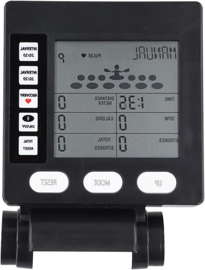 Roeimachine Teller - Snelheidsmeter Display - Training Bijhouden - Draadloze Connectiviteit - 15 x 14 x 5 cm - Zwart