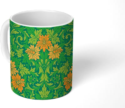 Mok - Koffiemok - Bladeren - Bloemen - Boho - Hippie - Patronen - Mokken - 350 ML - Beker - Koffiemokken - Theemok