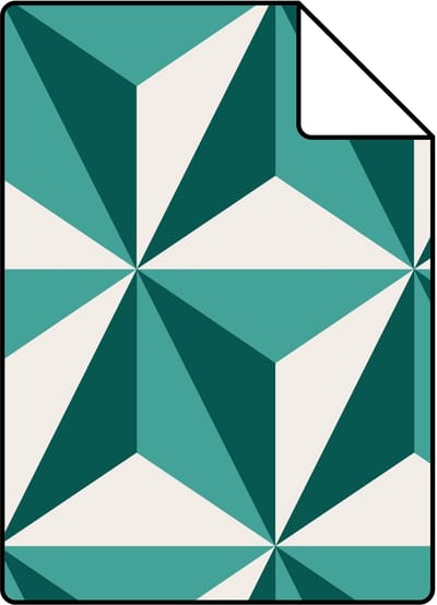 Proefstaal Origin Wallcoverings behang grafisch 3D motief smaragd groen - 26,5 x 21 cm - 347448-S