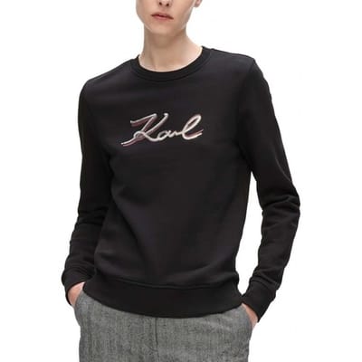 KARL LAGERFELD JEANS SIGNATURE SEQUINS SWEATSHI Zwart S EU