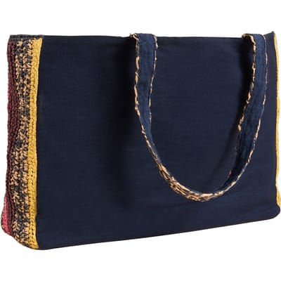 White Stuff Sabrina Crochet Tote Bag Navy Multi Maat: OS | Shoppers Outlet | Dames | Roze