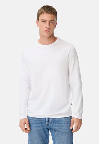 camel active fleXXXactive® shirt met lange mouwen gemaakt van een katoenmix - Maat menswear-6XL - Wit