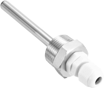 Schachtthermometer - Temperatuursonde - Bier fermentatie - Naadloos roestvrij staal - 100 mm lengte - Wit
