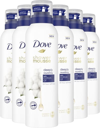 Dove - Shower Mousse - Deeply Nourishing Cotton Oil - 6 x 200 ml