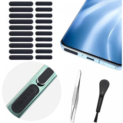 Stofdicht Gaas voor Luidspreker / Speaker | Geschikt voor Telefoon & Tablet o.a geschikt voor Samsung en iPhone | 20 Pack | Ideaal in combi met USB - C & Lightning Stof Plug | Met borsteltje & pincet