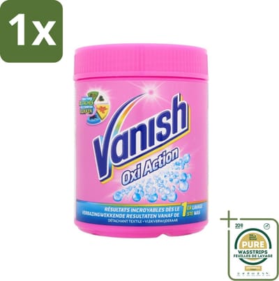 1 x Vanish Oxi Action - Vlekkenverwijderaar Poeder - Zonder Bleek - Gekleurde Was - 500 Gram- Vlekverwijderaar - Gekleurde Was - Bleekvrije Wasmiddel - Vlekken Verwijderen - Wasmiddel Poeder