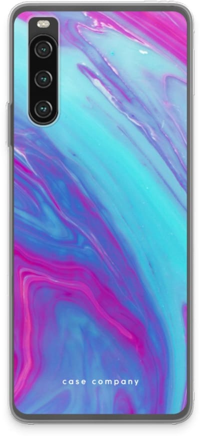 Case Company® - Hoesje geschikt voor Sony Xperia 10 IV hoesje - Zweverige regenboog - Soft Cover Telefoonhoesje - Bescherming aan alle Kanten en Schermrand