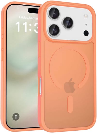 Solidenz Hoesje - geschikt voor iPhone 17 Pro hoesje Oranje – Solidenz MagSafe Compatibel Backcover – Slank en transparant