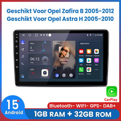 Awesafe Autoradio - Geschikt Voor Opel Zafira B 2005 t/m 2012 Astra H 2004 t/m 2010 - Draadloos Apple Carplay & Android Auto - Android 15.0 Systeem - Radio met navigatie - Bluetooth Wifi - 9 inch HD Touchscreen - Zwart