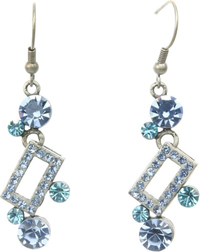 Behave - Oorhangers geometrisch met lichtblauwe kristalsteentjes - frisse elegantie