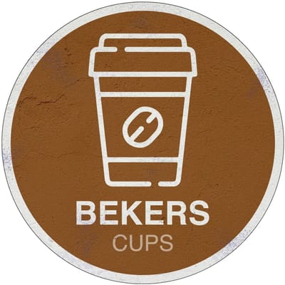 Bekers afval bord | Sign Again materiaal | 10 cm