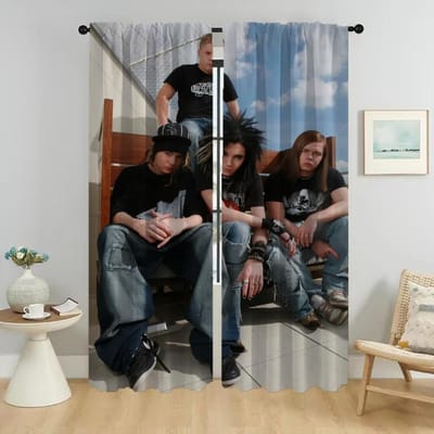 Anti-muggengordijnen voor Woonkamer Gordijn Maagd Maria Huis Interieur Gordijnen 2 Stuks Halloween Decoratie Scheidingsschermen W50xH70cmx2pcs-CL black