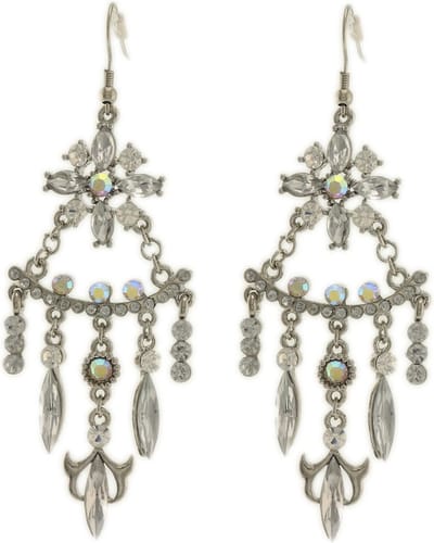 Behave - Lange oorbellen dames - Vintage look - Zilverkleur steentjes