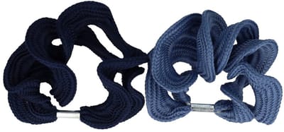 Haarsoires Haarelastieken Basic - Gedraaid - Blauw – Set van 2 - Eenvoudige Haar Elastieken voor Dagelijks Gebruik
