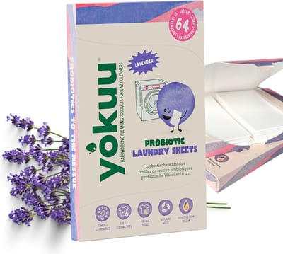 YOKUU Probiotische Wasstrips - 128 Wasbeurten - Lavendel Geur - Reis Wasmiddel - Ultra Geconcentreerd en Voorgedoseerd - Ecologisch Wasproduct