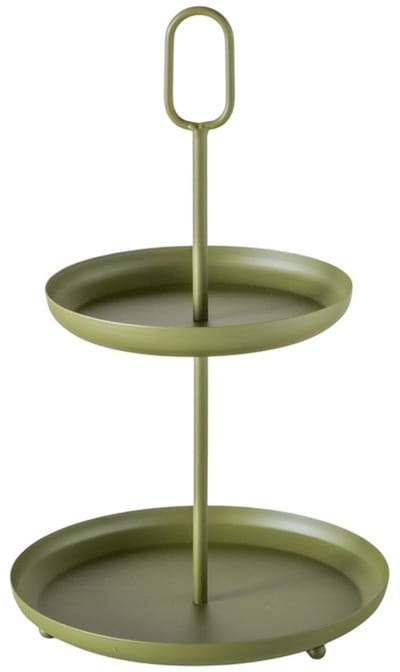 Boltze - Etagere - Tray - Metaal - Groen - 2 lagen - 34x20.5cm