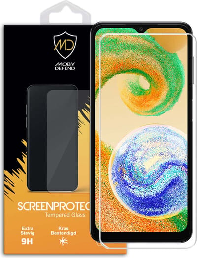 MobyDefend Screenprotector - Geschikt voor Samsung Galaxy A04s - Case-Friendly Screensaver - Gehard Glas