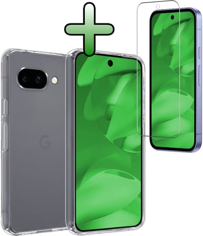 Hoesje Met Screenprotector - Geschikt voor Google Pixel 9a - Sterk & Shockproof - Back Cover - Siliconen Case - Telefoon Hoes - Transparant