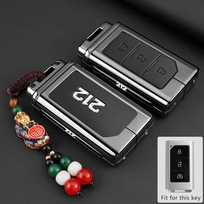 Étui en Silicone pour Clé de Voiture Pour Baic Beijing 212 T01 Porte-clés Housse de Protection Télécommandée Sac Coque Boîtier Porte-clés Accessoires for Beijing 212 T01 gray