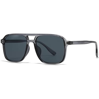 Hoge Kwaliteit Grensoverschrijdende Export Nieuwe Moderne Retro Vierkante Dubbele Brug Zonnebril Ins Stijl Stedelijke Stijl Zonnebril 22003 gray