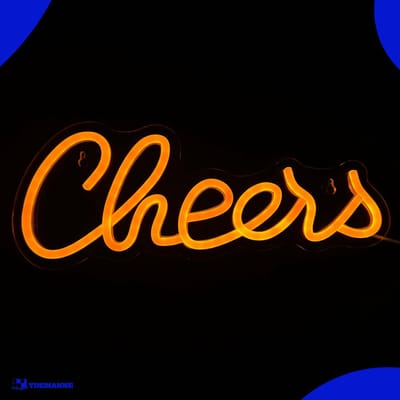 Neon Lamp - Cheers Oranje - Incl. Ophanghaakjes - Neon Sign - Neon Verlichting - Neon Led Lamp - Wandlamp