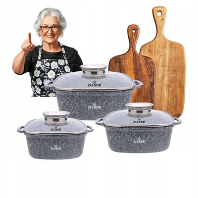 Zilner ZL-7077 Braadpannen Set 3 Stuks - Antraciet