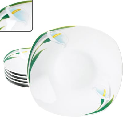 MamboCat Set van 6 WITTE CALLA porseleinen soepborden voor 6 personen