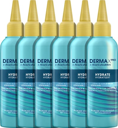 DERMAxPRO by Head & Shoulders - Hydrateert - Uitspoelbare Hoofdhuidbalsem - Met Hyaluronzuur - Voordeelverpakking 6 x 145 ml