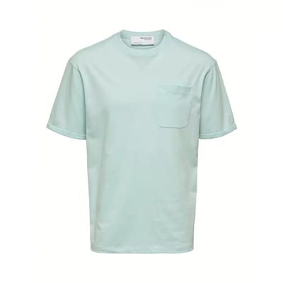 SELECTED HOMME WHITE SLHLOOSEROALD SS O-NECK TEE W  T-shirt - Maat S
