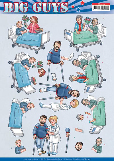 3D Cutting Sheet - Yvonne Creations - Big Guys - Get Well 1 stuk