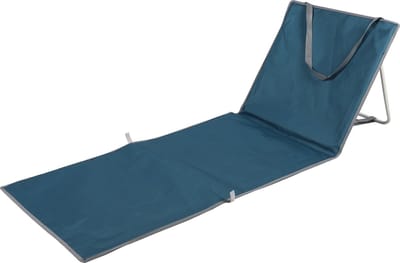 Strandmat met Rugleuning - 158 x 51 x 45 cm - Opvouwbaar - Campingstoelen - Strandmatten - Strandstoel - Inklapbaar - Draagbaar - Tas - Campingstoel - Strandmatten - Blauw