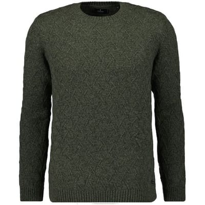 Ragman Trui Round Neck Texture Knit Hunter Green / male