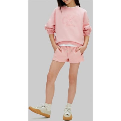 Calvin Klein Girls Ck French Terry Shorts Quartz Pink Taglia: 6 | Pantaloni Outlet | kids | Rosa