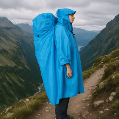 LOWLAND OUTDOOR Rugzakponcho - 100% waterdicht (10.000mm) - ademend (8.000g/M²) - Medium - PFAS vrij!