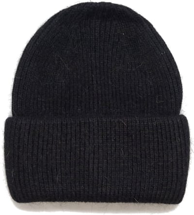 Zwarte wollen beanie - dames muts - wolmix - winter muts - zwart - one size/een maat - acryl/wol - STUDIO Ivana