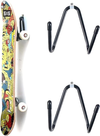Set van 2 Wandbeugels voor Skateboard, Longboard en Penny Board - Inclusief Schroeven voor Makkelijk Ophangen en Ruimtebesparing