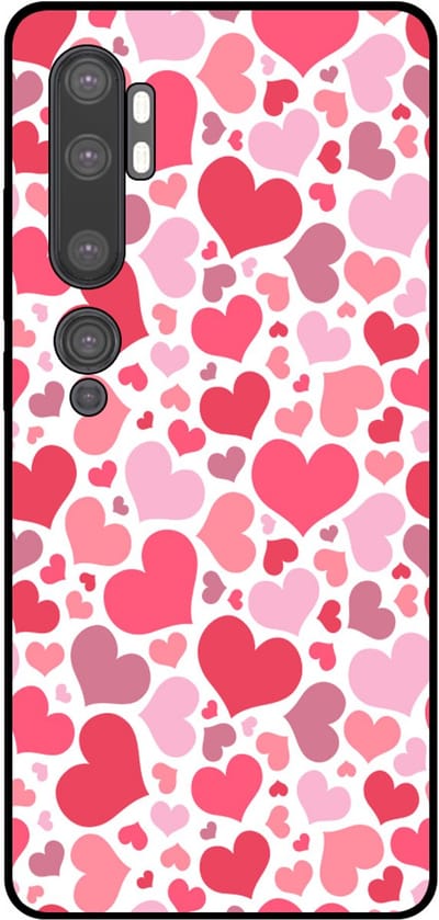 Smartphonica Telefoonhoesje Geschikt voor Xiaomi Mi Note 10 / 10 Pro met Hartjes Print - Hearts Design TPU Backcover Case - Kinder Hoesje met Hartjes Design geschikt voor Xiaomi Mi Note 10;Xiaomi Mi Note 10 Pro
