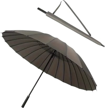 Nivard Moderne Golf Paraplu - Stormparaplu - Opvouwbaar - Windproof - Stormproef - UV Bescherming - Umbrella - Draagbaar - Grijs