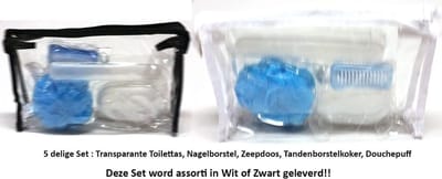 Rojafit Budget Toilettasset 5 Delig Blauw ( afmeting: 30 x 7 x 19 cm.)