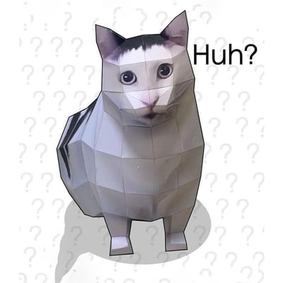 Oiiao Kat Huh Kat Papieren Model Kat Twijfel Kat 3D Vouwpapier Draaiende Kat Huisdecoratie Cadeau Moet Zelf Gevouwen Worden