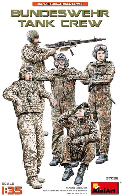 MiniArt Modelbouwpakket Militaire voertuigen - 37032 Bundeswehr Tank Crew - Duitse Moderne Tankbemanning - 5 Figuren Plastic - 1:35 - Modelbouw