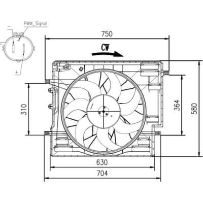 Koelventilatorwiel, motorkoeling NRF 47967