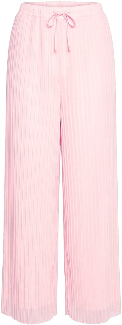 MIAMODA - Dames - Broek wijde pijpen geplooid jersey voering - Oudroze - Maat 42