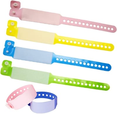 Verwisselbare Wegwerp Polsbandjes voor Kinderen - 100 Stuks PVC ID Bandjes voor Evenementen en Veiligheid - Geschikt voor Feesten en Activiteiten in Meerdere Kleuren