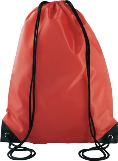 Rugzak/Gymtas/Sporttas/Zwemtas met draagkoordjes KI0104, 34x 44 cm, 13 L, kleur Rood