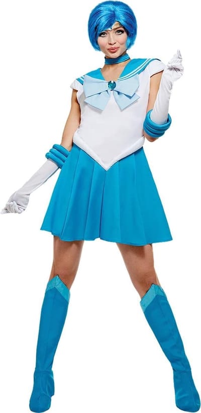 FUNIDELIA Mercury kostuum voor vrouwen - Sailor Moon - Maat: S - Blauw