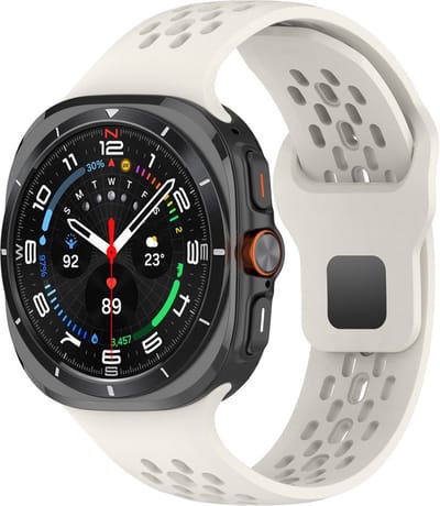 Siliconen bandje - geschikt voor Samsung Galaxy Watch Ultra (47mm) / Ultra 2025 (47mm) - gebroken wit