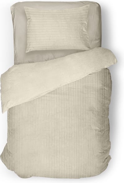 Eleganzzz Dekbedovertrek Teddy Rib Fleece - Beige - Dekbedovertrek 140x200/220cm - 100% Teddy Rib Fleece - Eenpersoons dekbedovertrekken - 140x220cm - Teddy Dekbedovertrek - Fluffy Dekbedovertrek - Effen Dekbedovertrek